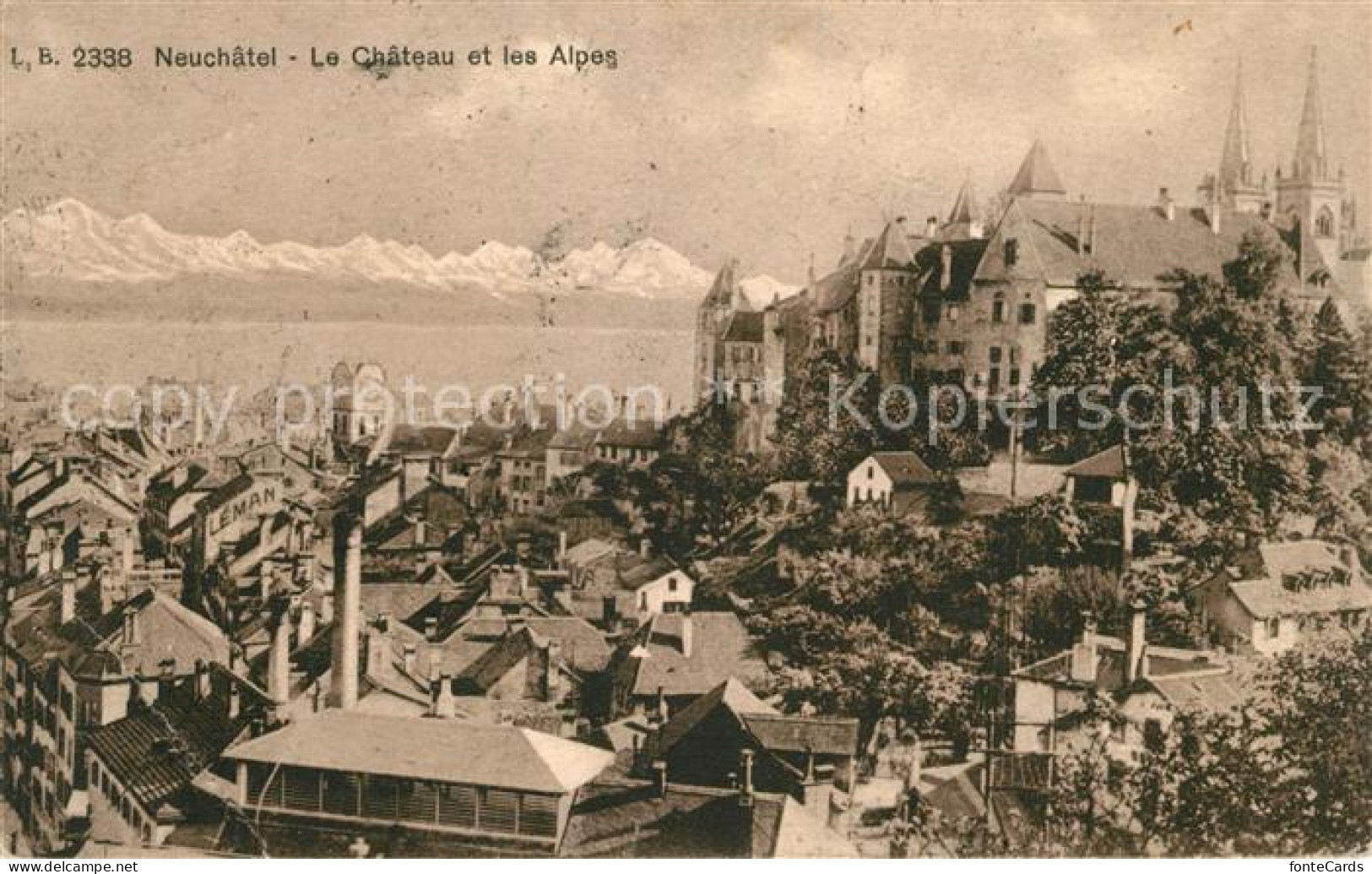 13038660 Neuchatel NE Le Chateau Et Les Alpes Neuchatel - Autres & Non Classés