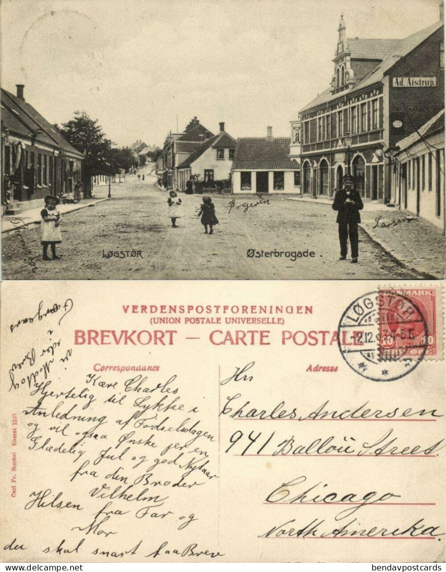 Denmark, LØGSTØR, Østerbrogade (1907) Postcard - Dänemark