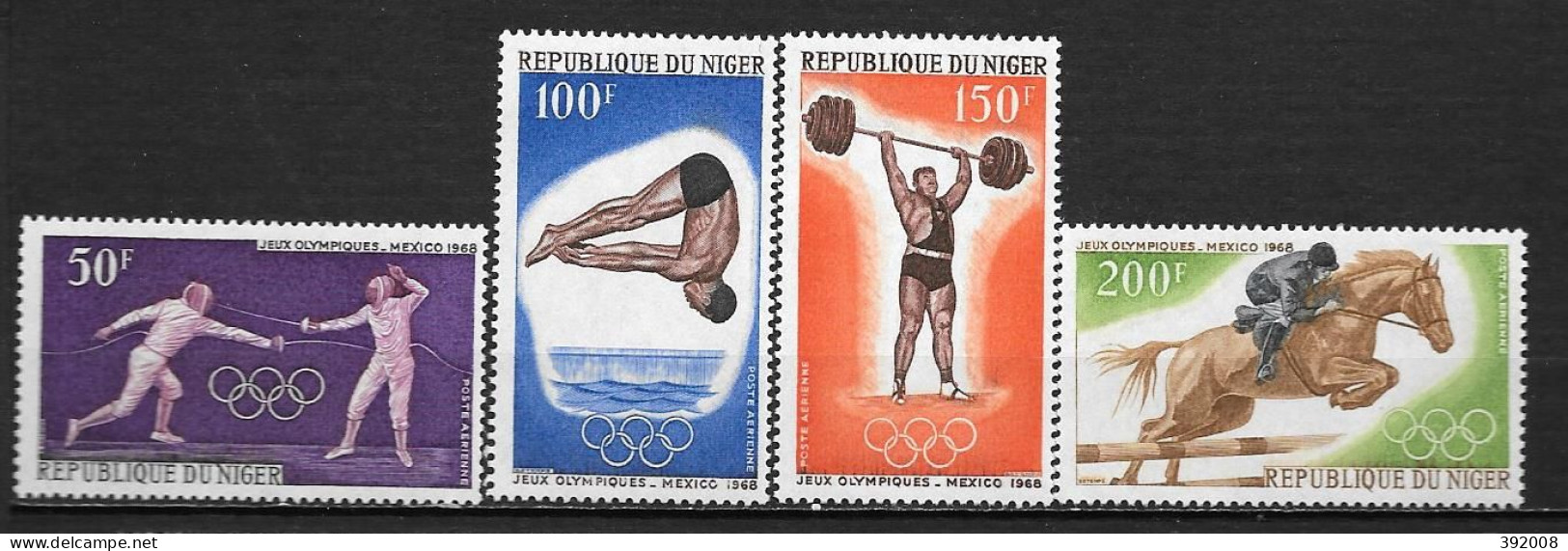 PA - 1968 - 90 à 93 **MNH - Jeux Olympiqurs De Mexico - Niger (1960-...)