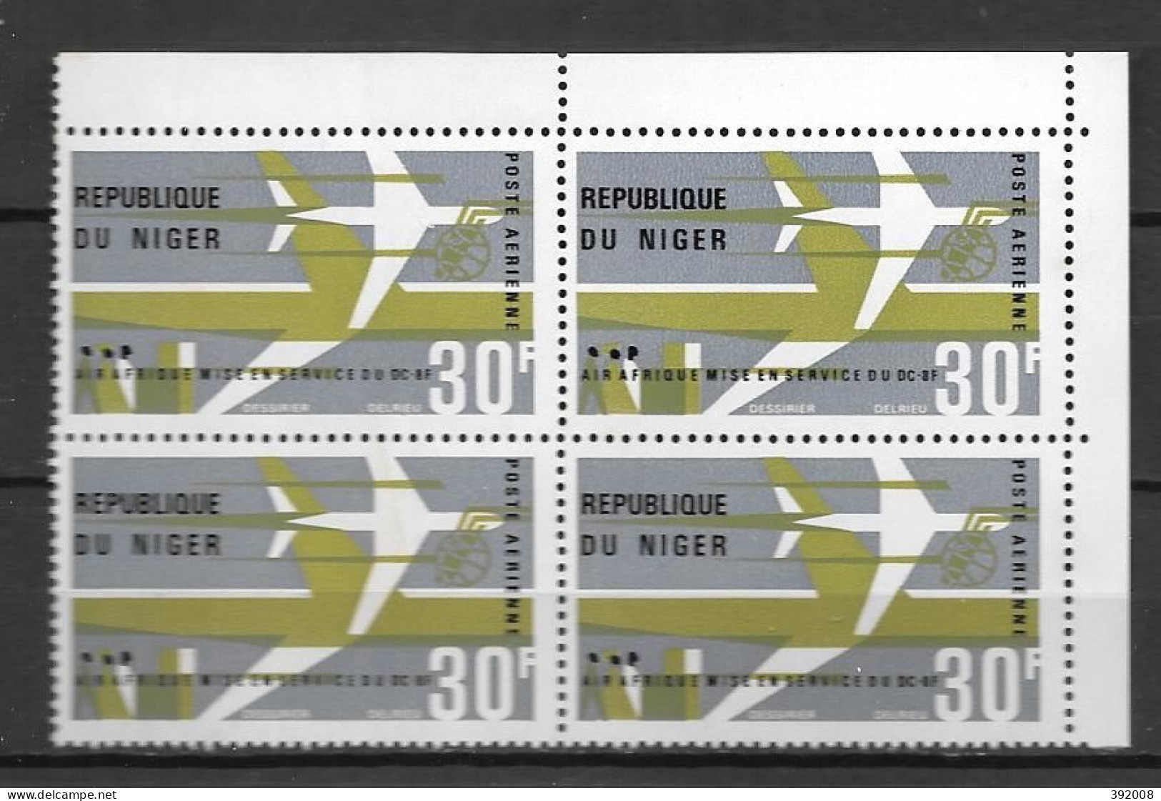 PA - 1966 - 63 **MNH - Mise En Service Des DC 8 - Bloc De 4 - Niger (1960-...)