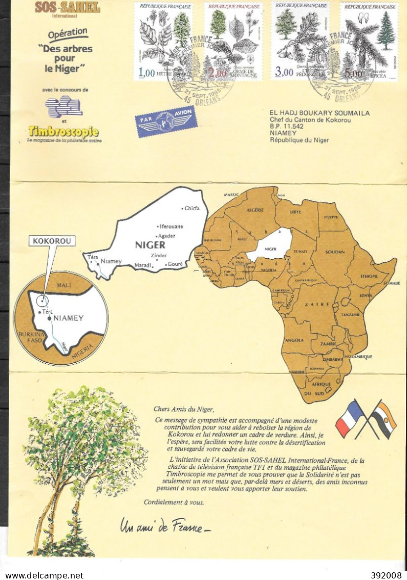 FDC - 1985 - Des Arbres Pour Le Niger - 13 - Niger (1960-...)