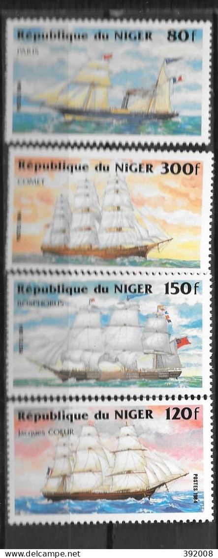 1984 - 640 à 643 *MH - Bateaux - Níger (1960-...)