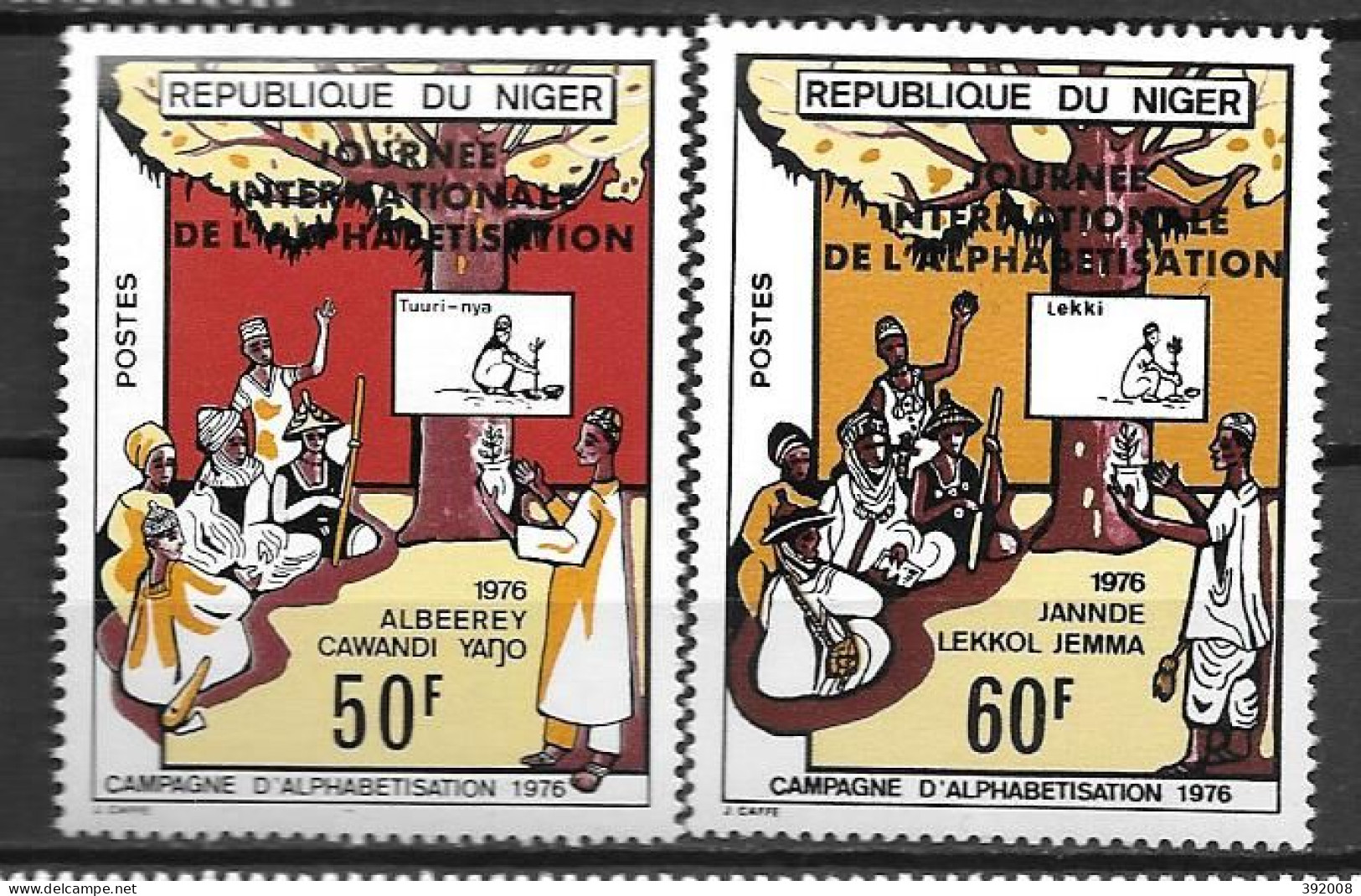 1976 - 350 + 351 **MNH - Alphabétisation - Niger (1960-...)