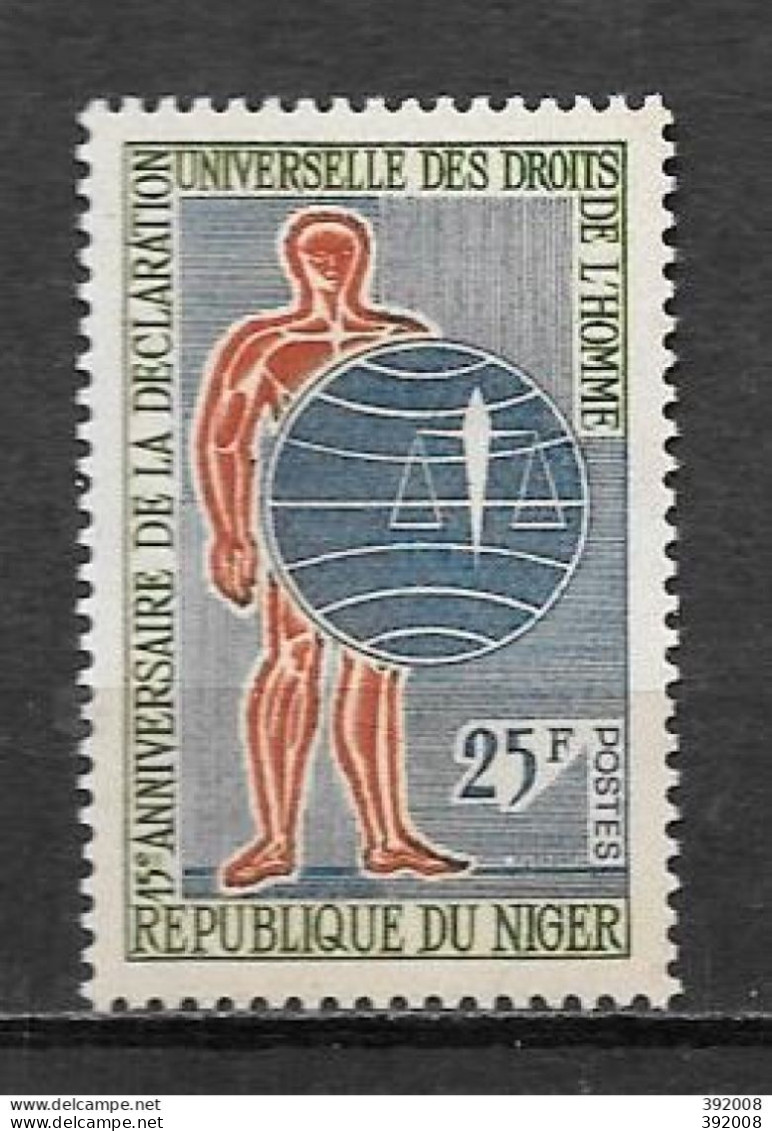 1963 - 134 **MNH - 15 Ans Des Droits De L'homme - Níger (1960-...)