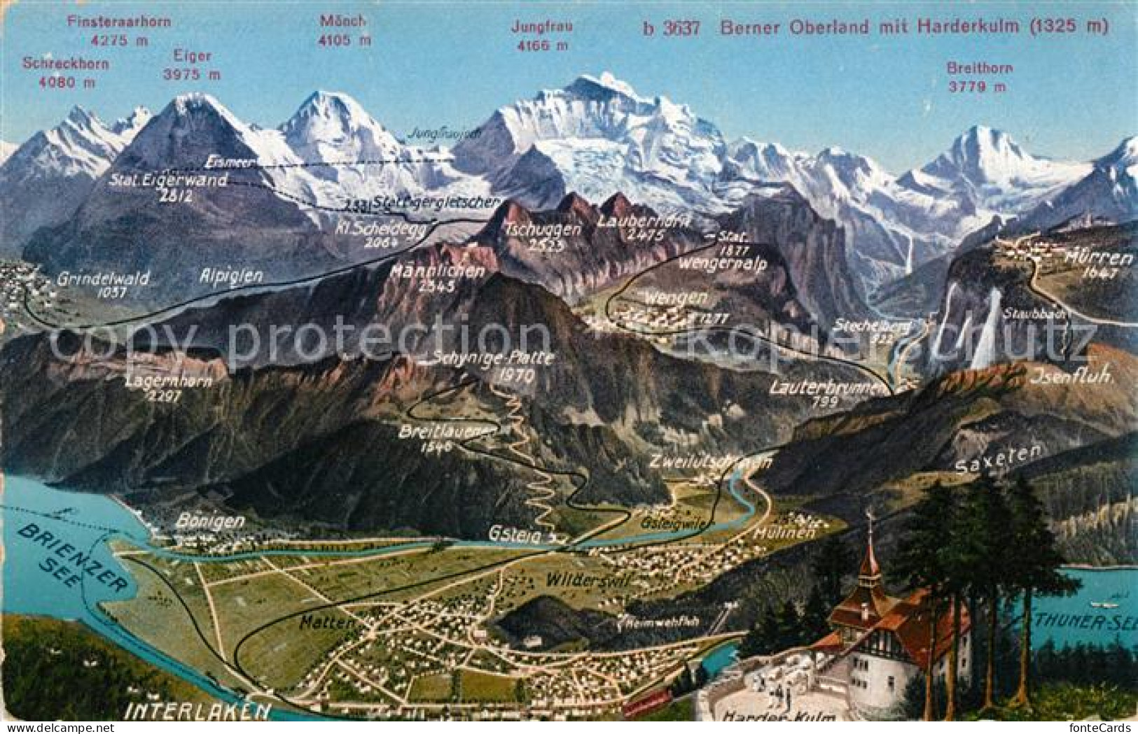 13038578 Interlaken BE Berner Oberland Mit Harderkulm Brienzer Und Thunersee Int - Andere & Zonder Classificatie