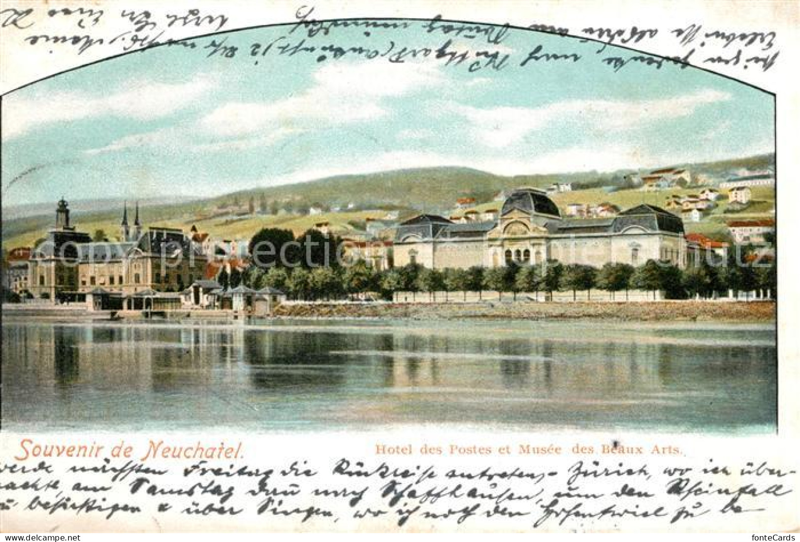 13038574 Neuchatel NE Hotel Des Postes Et Musee Des Beaux Arts Neuchatel - Autres & Non Classés