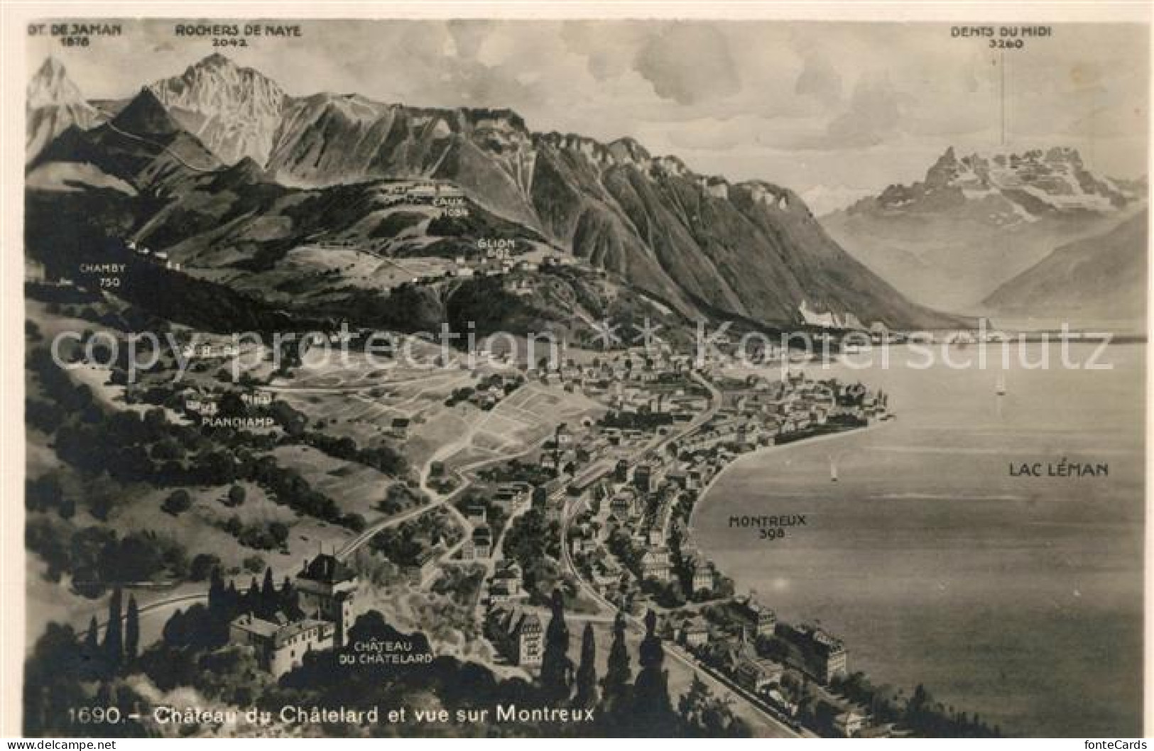 13037661 Montreux VD Chateau Du Chatelard Panorama Montreux - Sonstige & Ohne Zuordnung