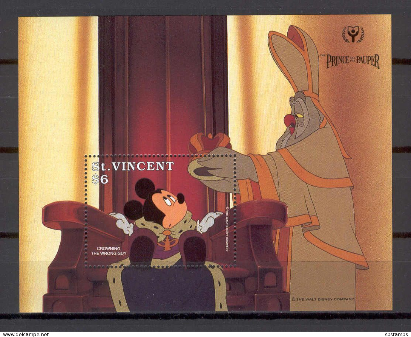 Disney St Vincent 1991 Crowning The Wrong Guy MS MNH - Disney