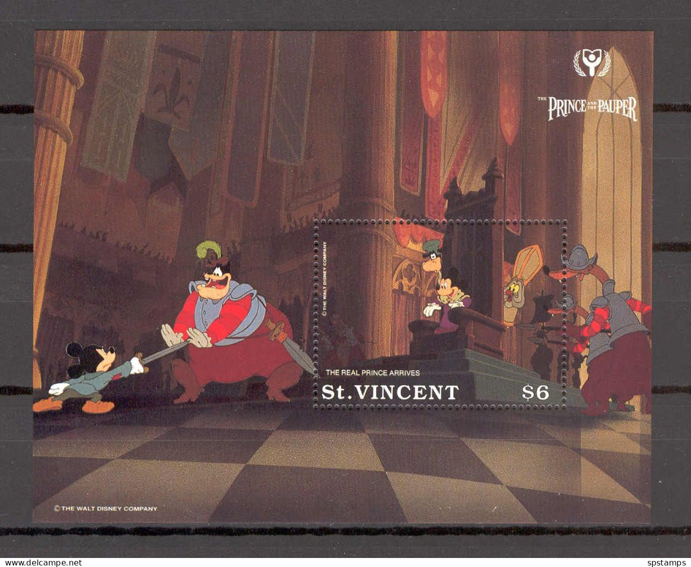 Disney St Vincent 1991The Real Prince Arrives MS MNH - Disney