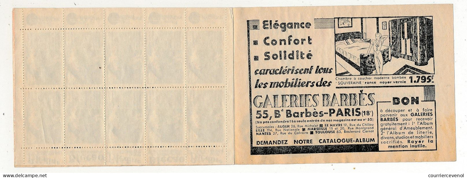 Carnet Anti-tuberculeux 1935 - 2 Fr - Le Timbre 10c (Complet, SANS GOMME) - Pubs Blédine, Blécao, Gibss, Fly-Tox, ... - Blocks & Sheetlets & Booklets