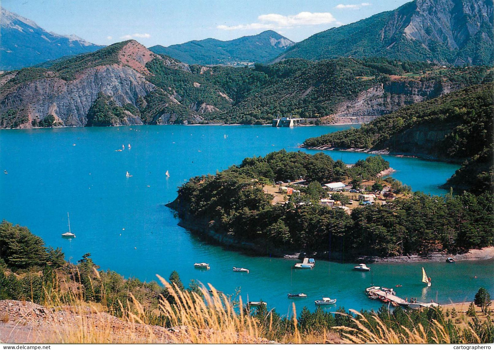 Navigation Sailing Vessels & Boats Themed Postcard Hautes Alpes Lac De Serre - Segelboote