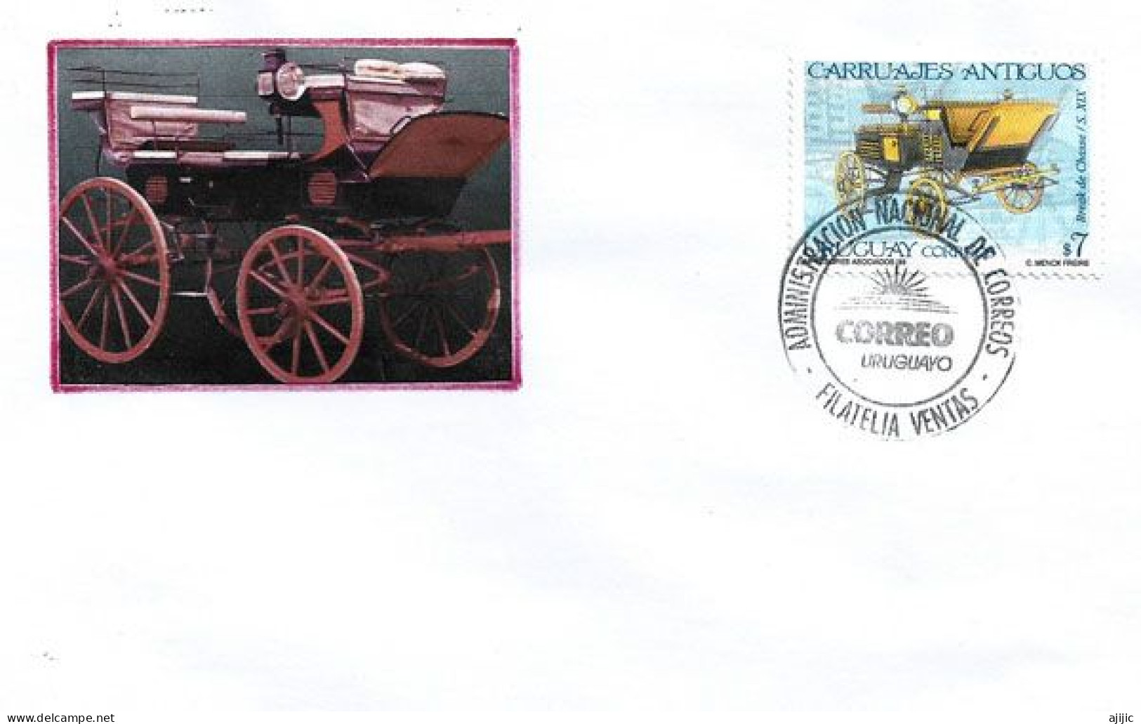 OLD CARRIAGES,  Break De Chasse ,  XIX Century, Letter Montevideo, Uruguay - Stage-Coaches