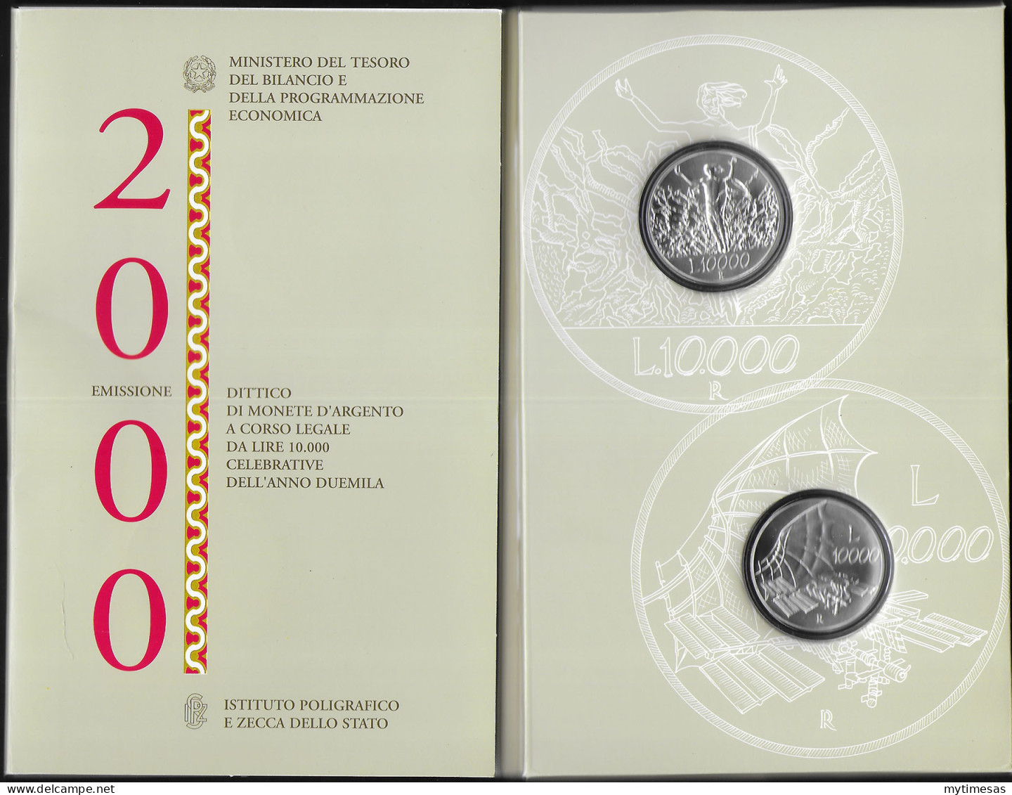 2000 Italia "Verso Il 2000" 2 Monete FDC - Other & Unclassified