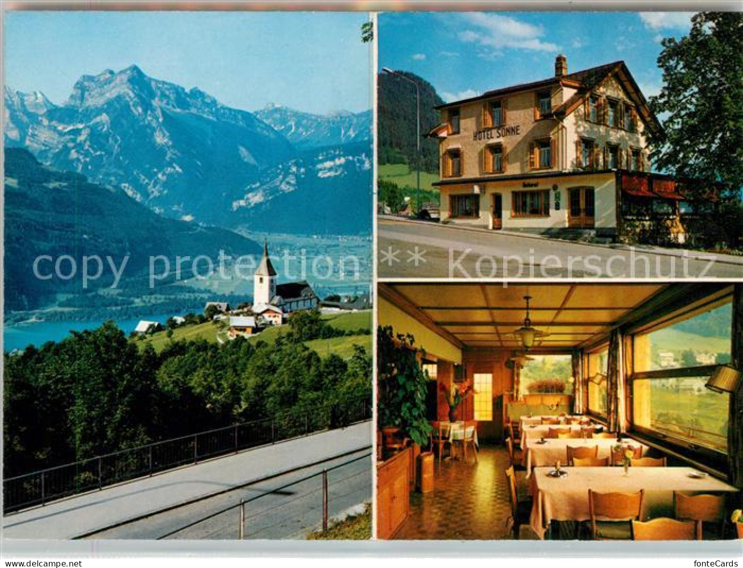 13036268 Amden SG Hotel Restaurant Sonne Gaststube Panorama Kirche Betlis - Andere & Zonder Classificatie