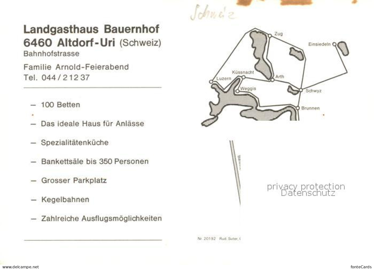 13035494 Altdorf UR Landgasthaus Bauernhof Gaststube Gaestehaus Speisesaal Altdo - Autres & Non Classés