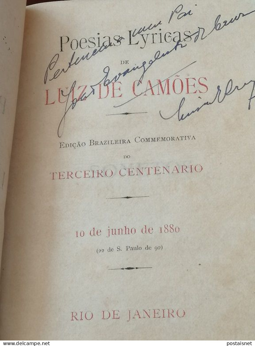 Poesias Lyricas De Luiz De Camões - Commemorativa Do Terceiro Centenário - Libros Antiguos Y De Colección