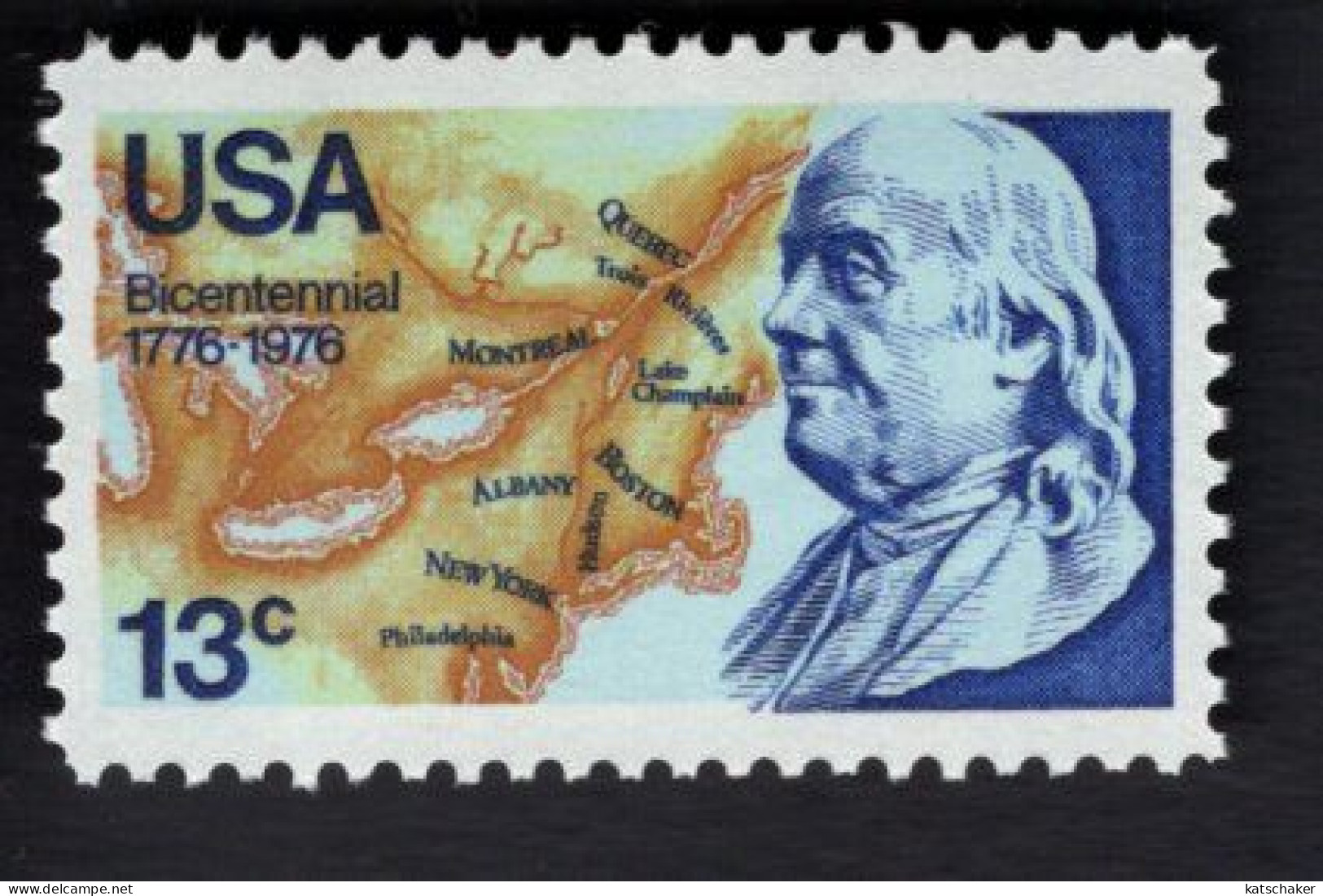 200600771 1976 (XX) SCOTT 1690 POSTFRIS MINT NEVER HINGED  - BENJAMIN FRANKLIN AND MAP - Unused Stamps