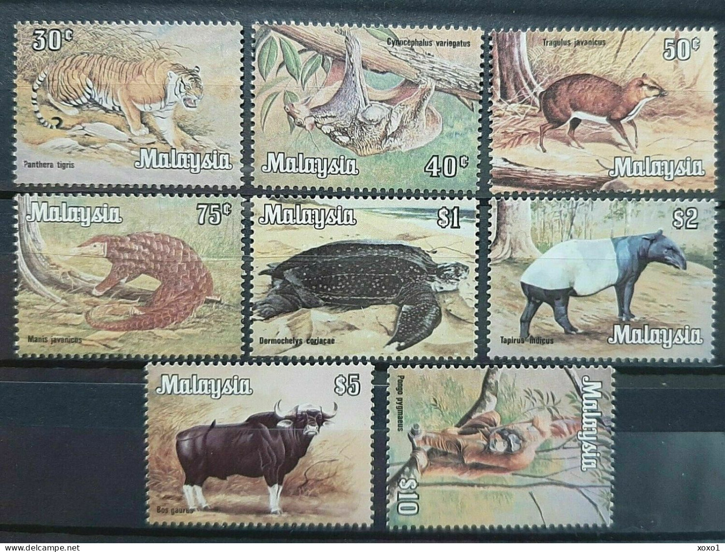 Malaysia 1979 Mi.No. 189Y - 196Y  Wz. 3  Animals Turtles 8v MNH** 32,00 € - Big Cats (cats Of Prey)