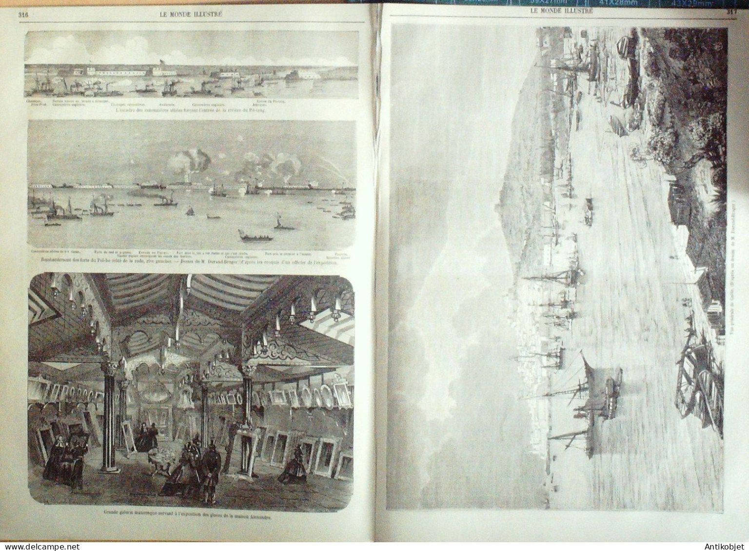 Le Monde Illustré 1860 N°187 Chine Fort Pei-Ho, Pé-tang Gaete Longchamp Défilé Garde Impériale - 1850 - 1899