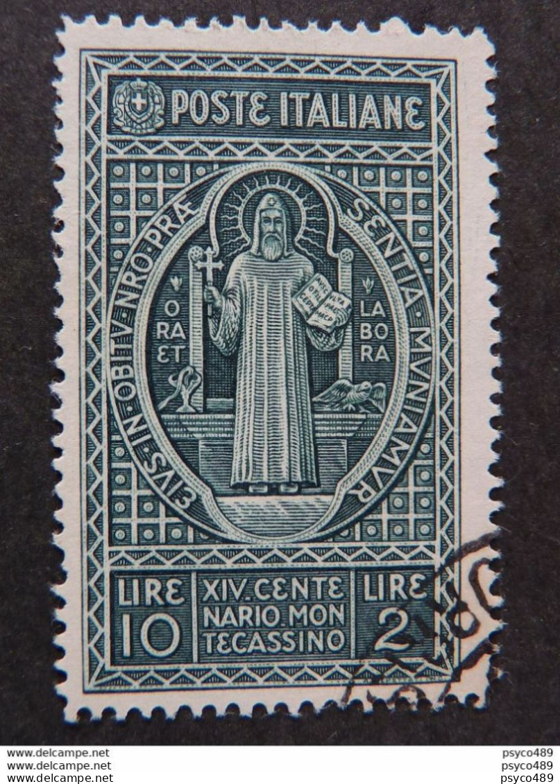 ITALIA Regno -1929- "Montecassino" L. 10+2 US* (descrizione) - Gebraucht