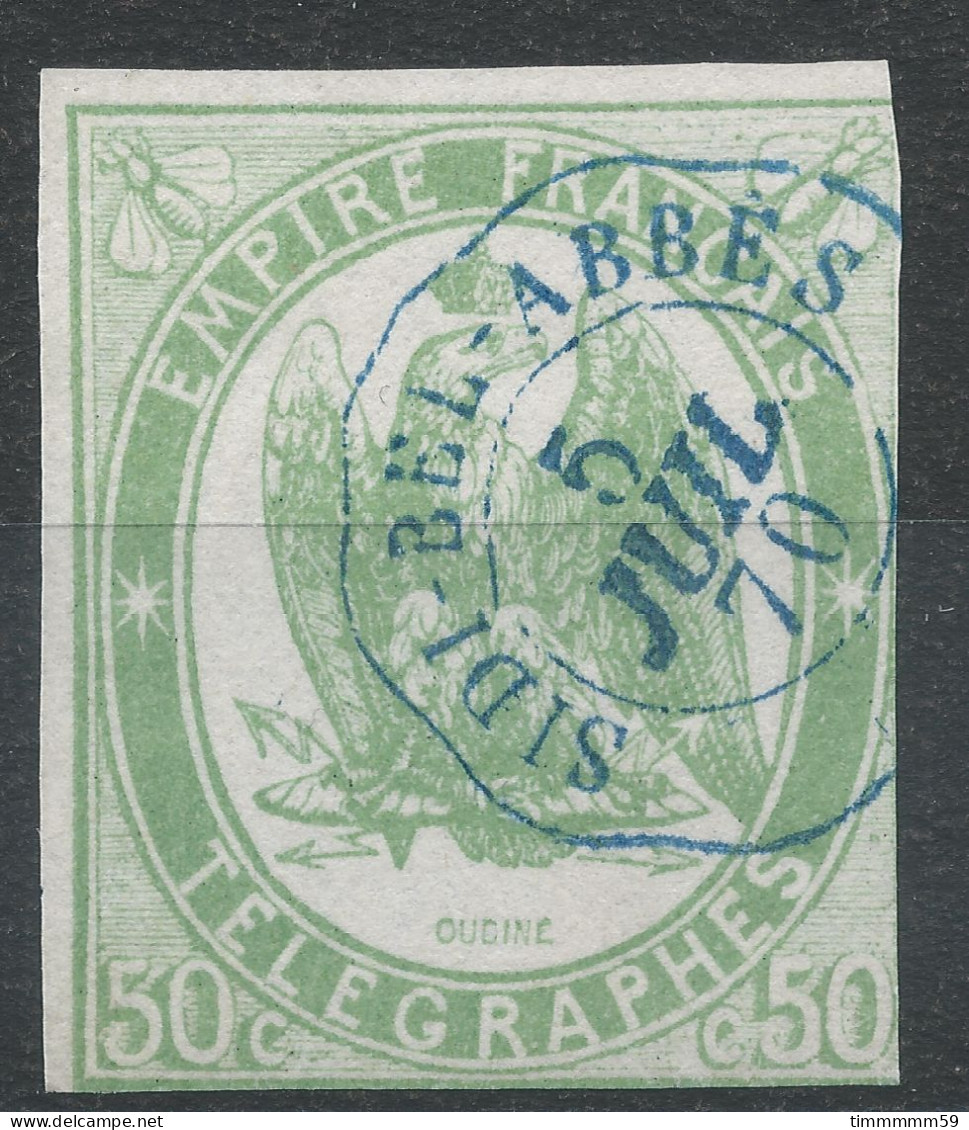 Lot N°82842   N°2, Oblitéré Cachet à Date ETRANGER De SIDI-BEL-ABBES(Oran) Du 5 Juil. 1870 - Telegramas Y Teléfonos