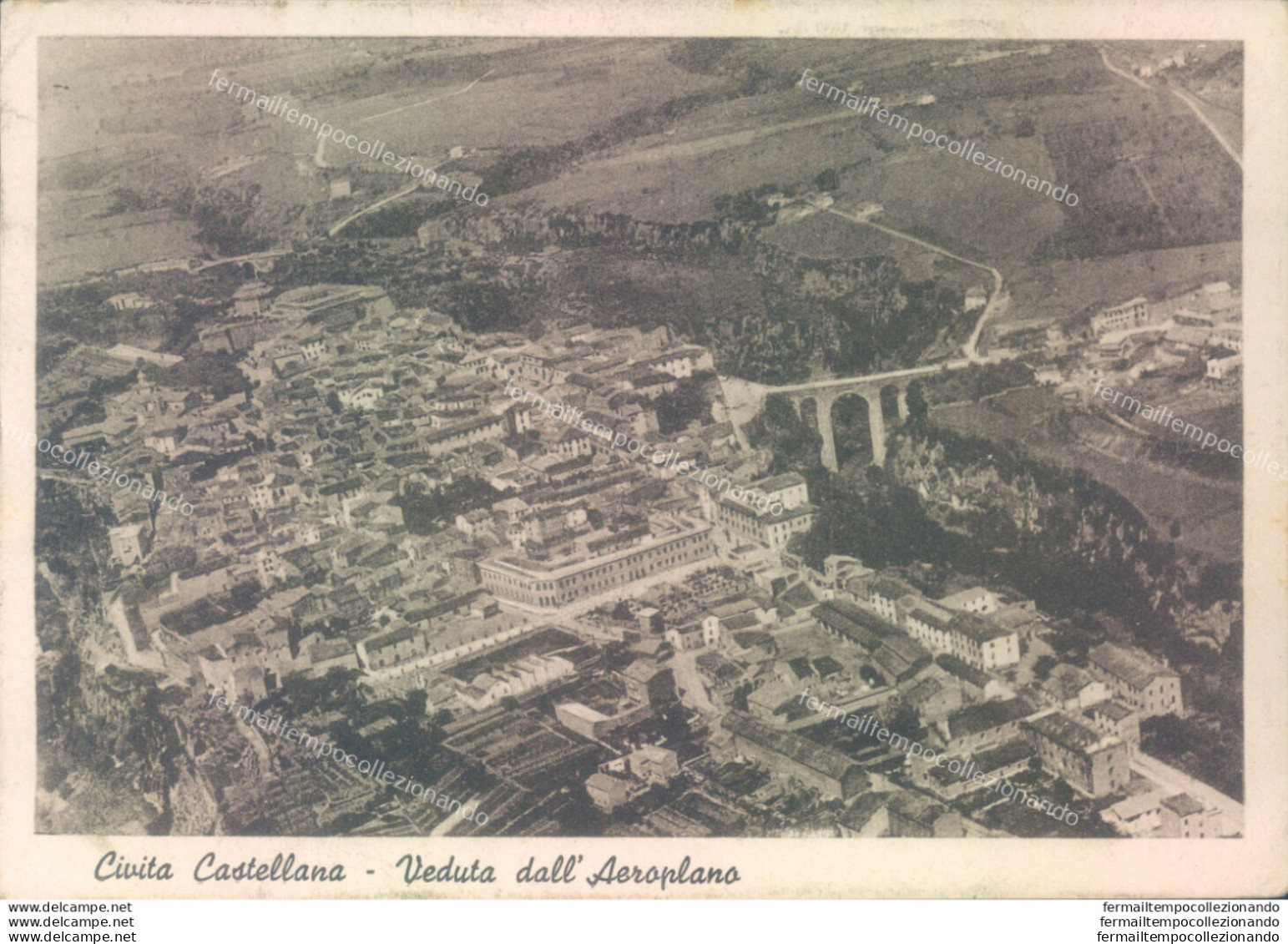 Aa388 Cartolina Civita Castellana Veduta Dall'aeroplano Provincia Di Viterbo - Viterbo