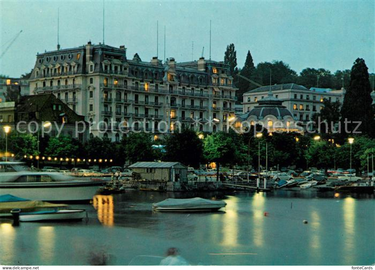 13022741 Lausanne Ouchy Hotel Beau Rivage Nachtaufnahme Lausanne - Sonstige & Ohne Zuordnung