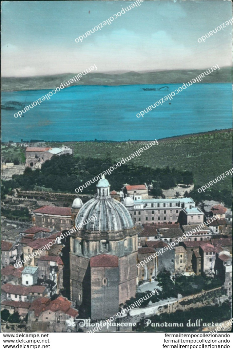 Br425 Cartolina Montefiascone Panorama Dall'aereo Provincia Di Viterbo Lazio - Viterbo