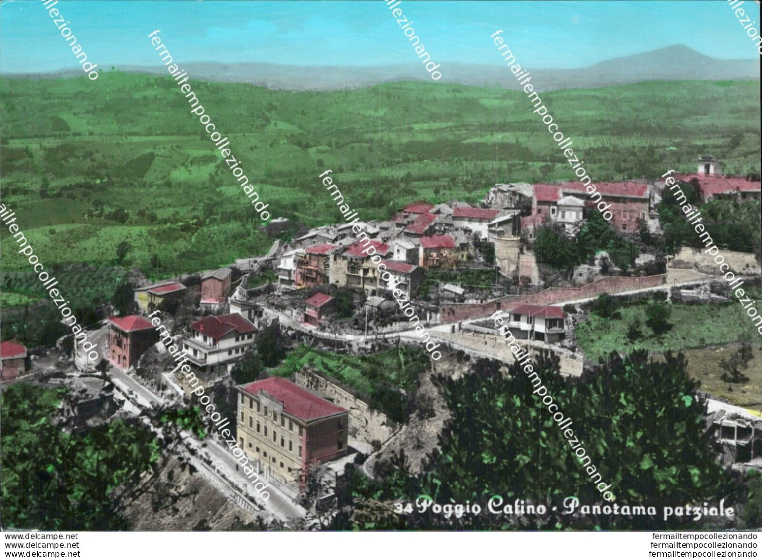 As559 Cartolina Poggio Catino Panorama Parziale Provincia Di Rieti - Rieti