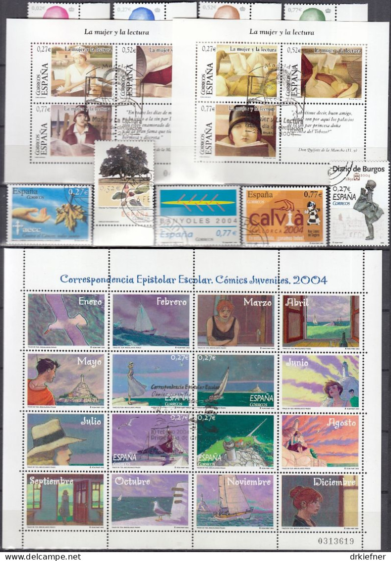 SPANIEN  3910-3913, Block 133-3975, 3984-4007, Gestempelt, Aus Jahrgang 2004 - Used Stamps