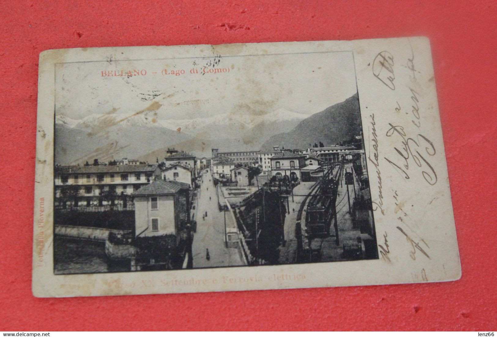 Lecco Bellano Veduta Verso Verso XX Settembre E La Ferrovia Con Treno Train Di Passaggio 1904 - Lecco