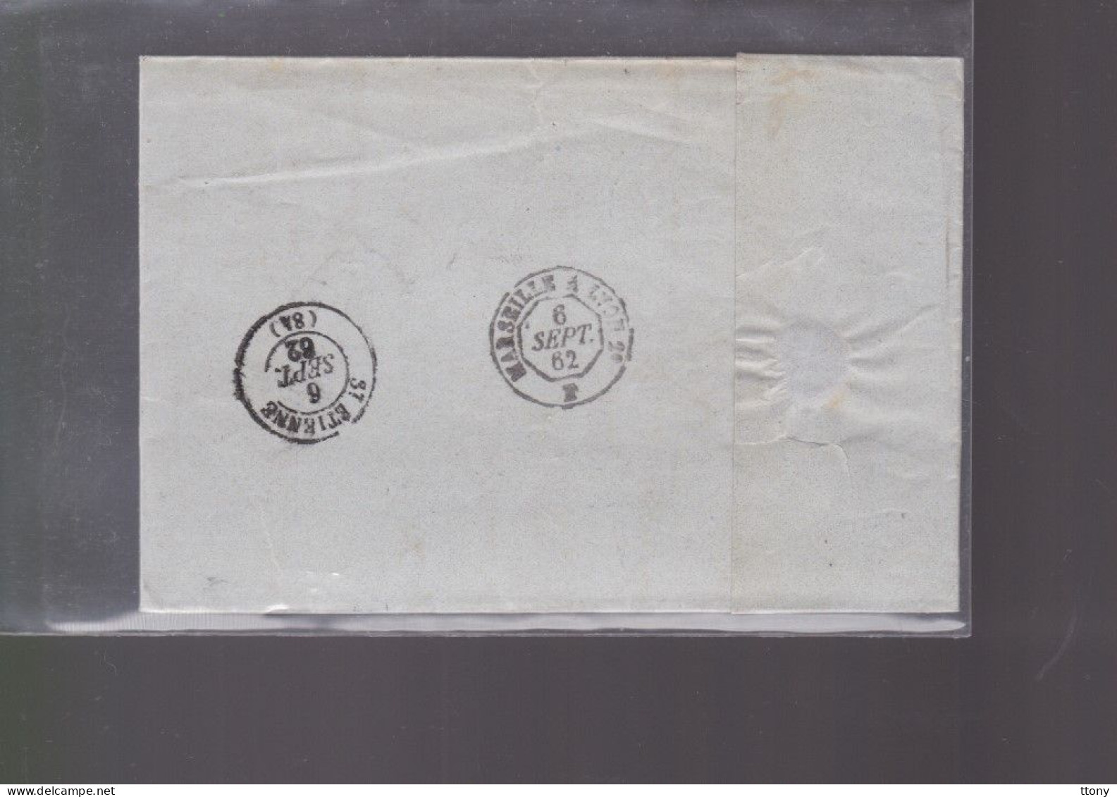 Un  Timbre  Napoléon III N° 14  20 C Bleu  Lettre  Cachet  Joyeuse    1862  Destination  St- Etienne - 1862 Napoleone III