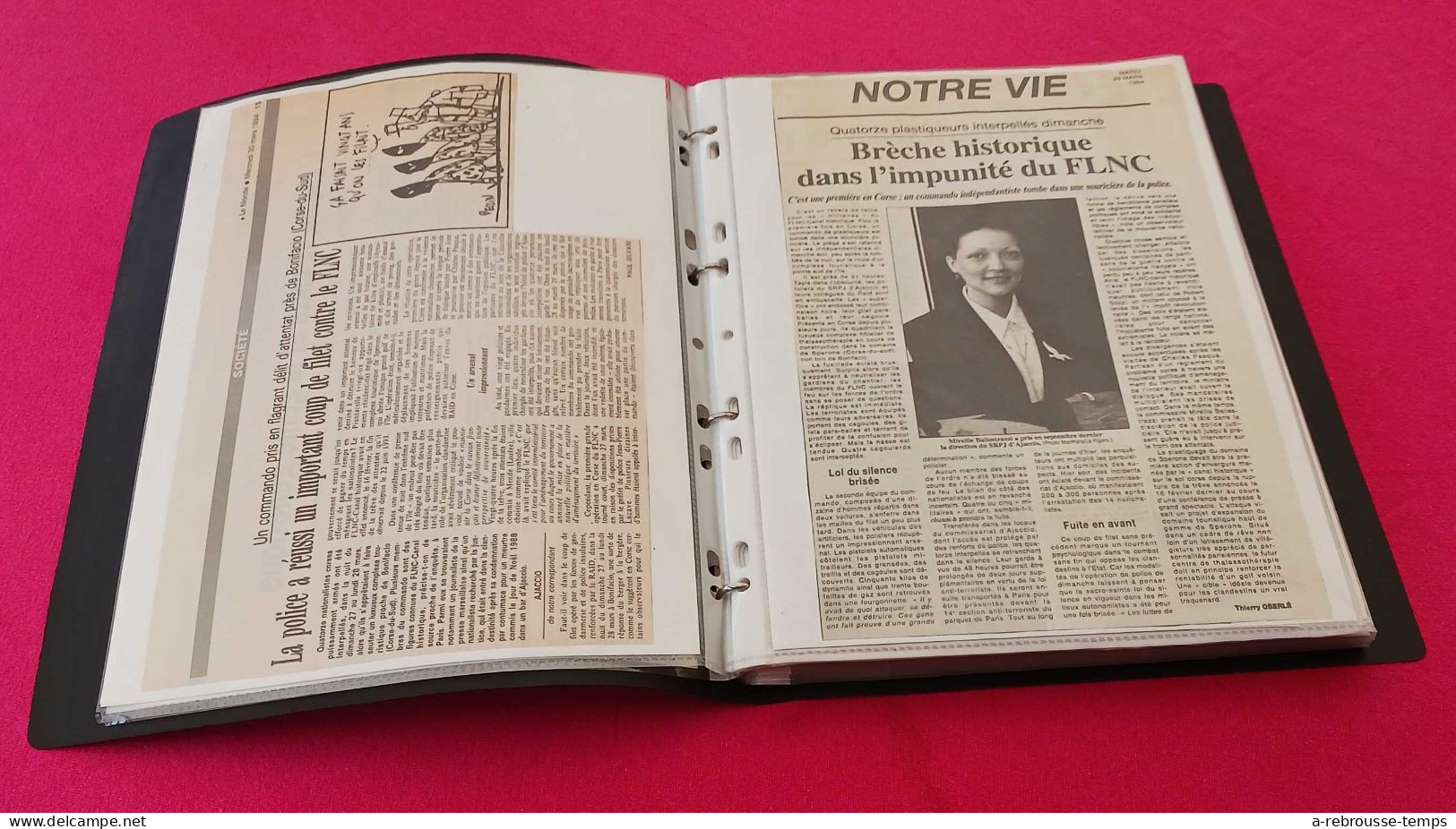 CORSE- FLNC Attentats Nationalisme Police-classeur De + De 80 Articles De Presse Originaux -Années 1994-1995-1996-Tb - Unclassified