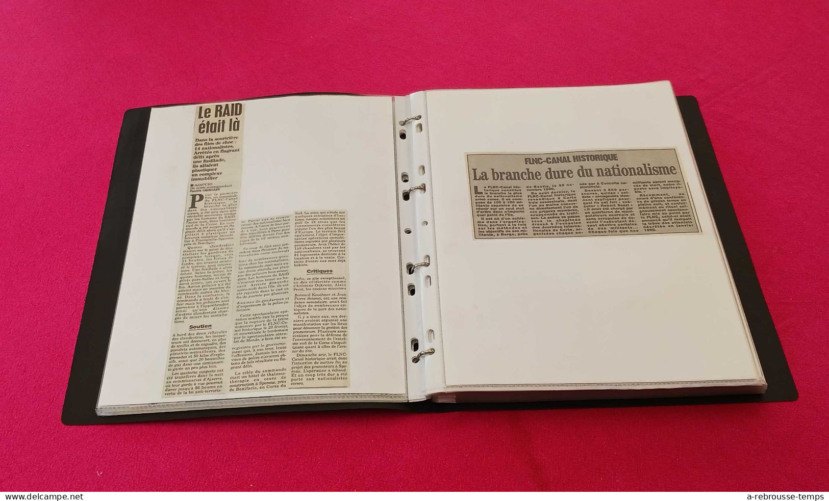 CORSE- FLNC Attentats Nationalisme Police-classeur De + De 80 Articles De Presse Originaux -Années 1994-1995-1996-Tb - Zonder Classificatie