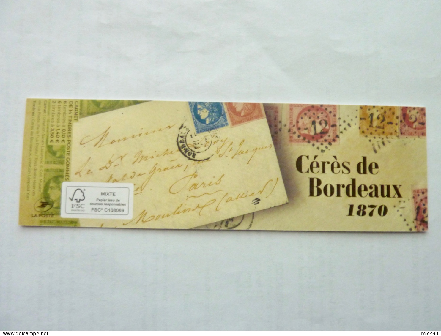 France Carnet Cérès De Bordeaux 2020 - Moderni : 1959-…