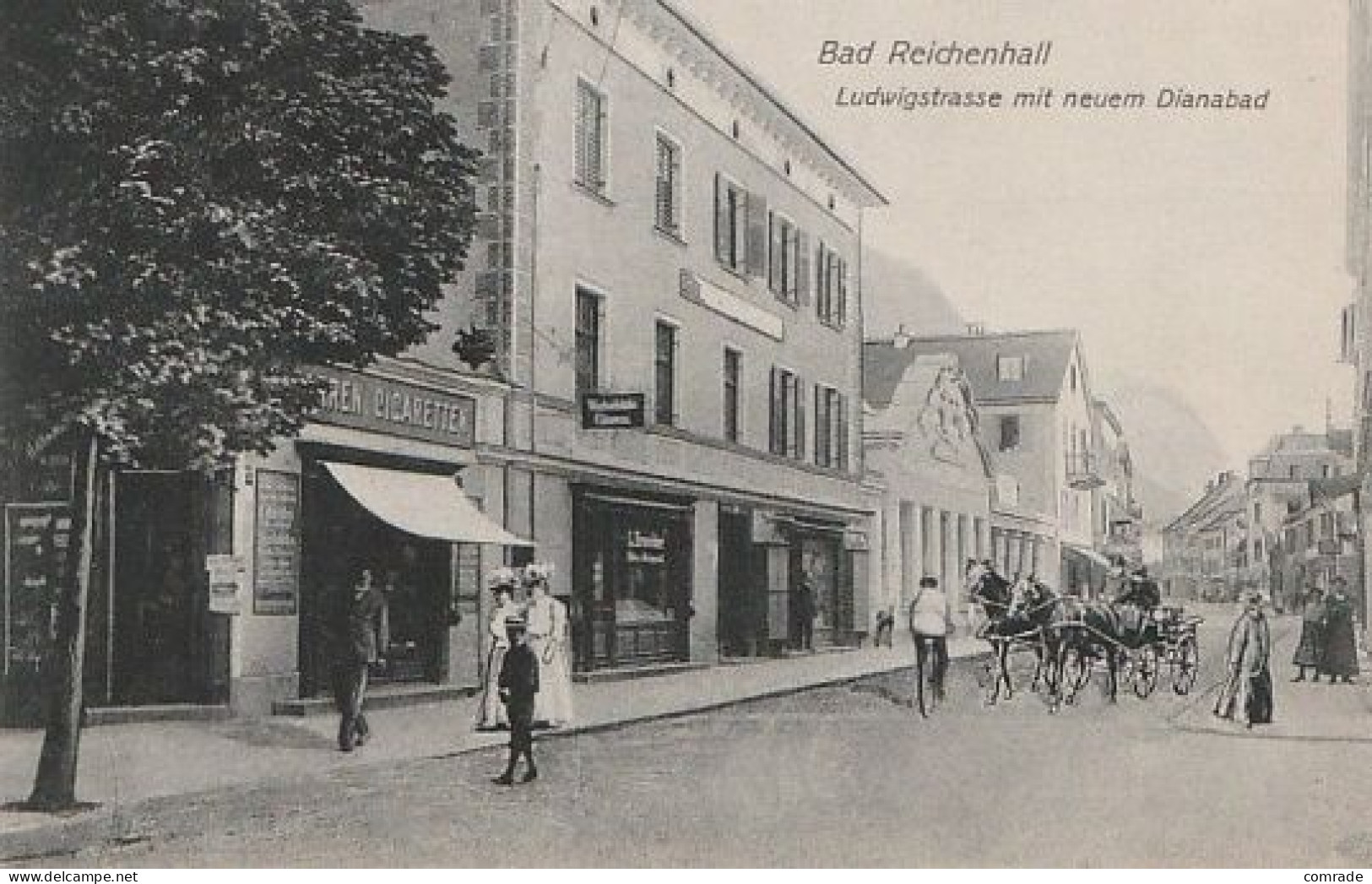 Doutschland  Allemagne Bad Reichenhall In Oberbayern, Ludwigstraße Mit Neuem Dianabad - Otros & Sin Clasificación