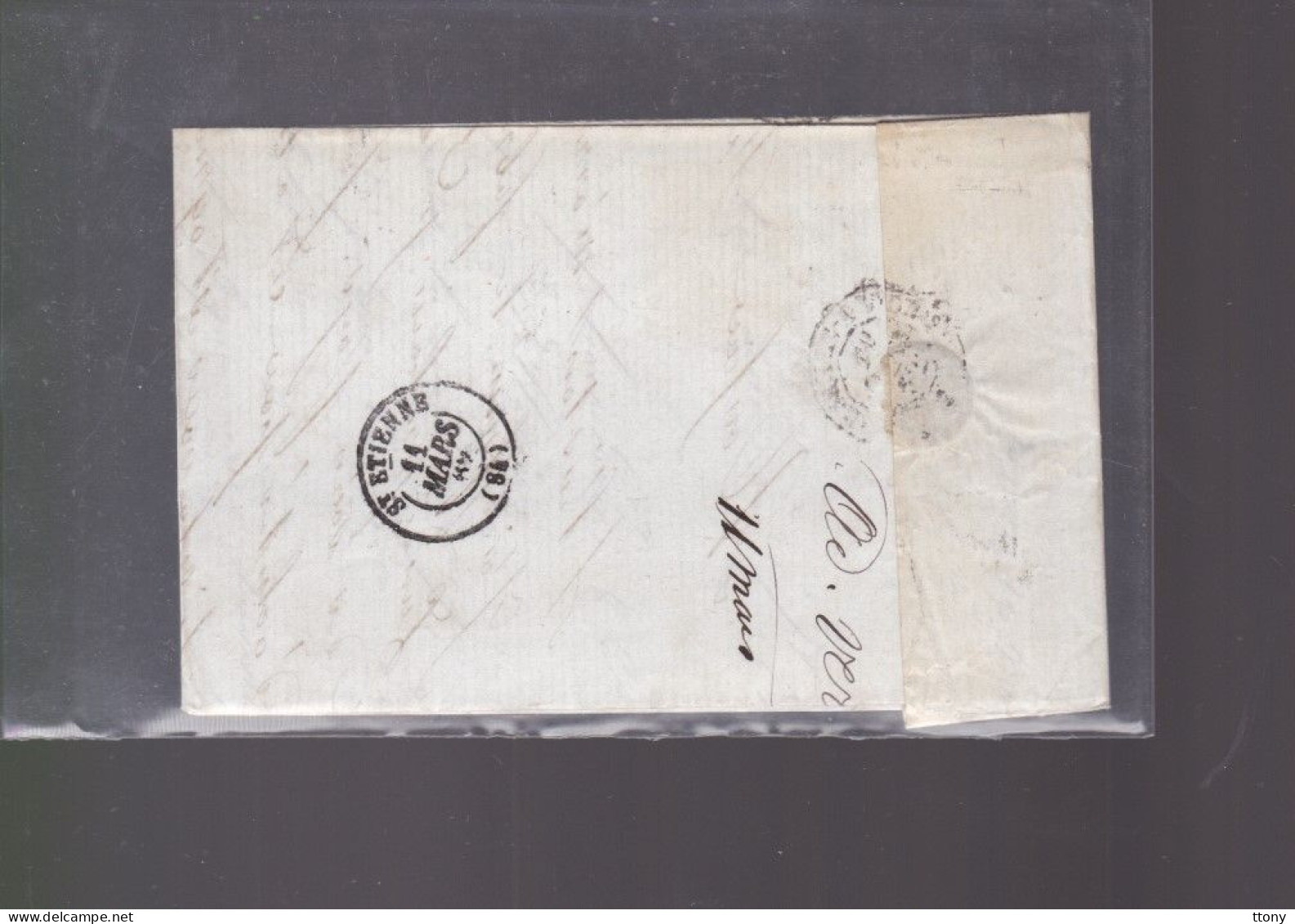 Un  Timbre  Napoléon III N° 14  20 C Bleu  Lettre  Cachet  Joyeuse    1862  Destination  St- Etienne - 1849-1876: Klassik