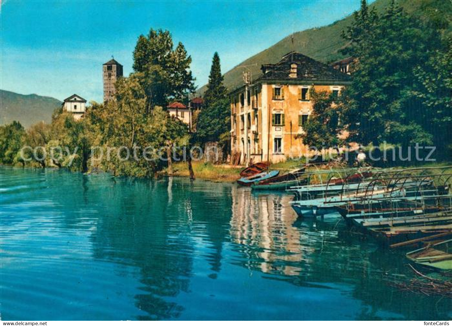 13019108 Rivapiana Lago Maggiore Il Porto E La Chiesa Di San Quirico Rivapiana L - Autres & Non Classés