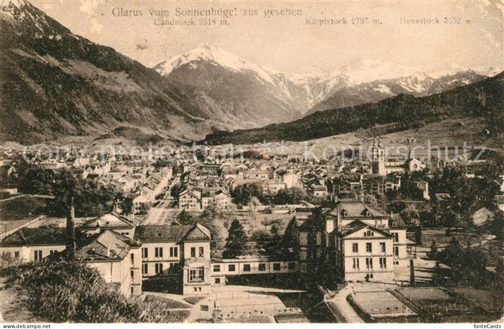 13018221 Glarus GL Vom Sonnenhuegel Aus Gesehen Alpenpanorama Glarus GL - Altri & Non Classificati