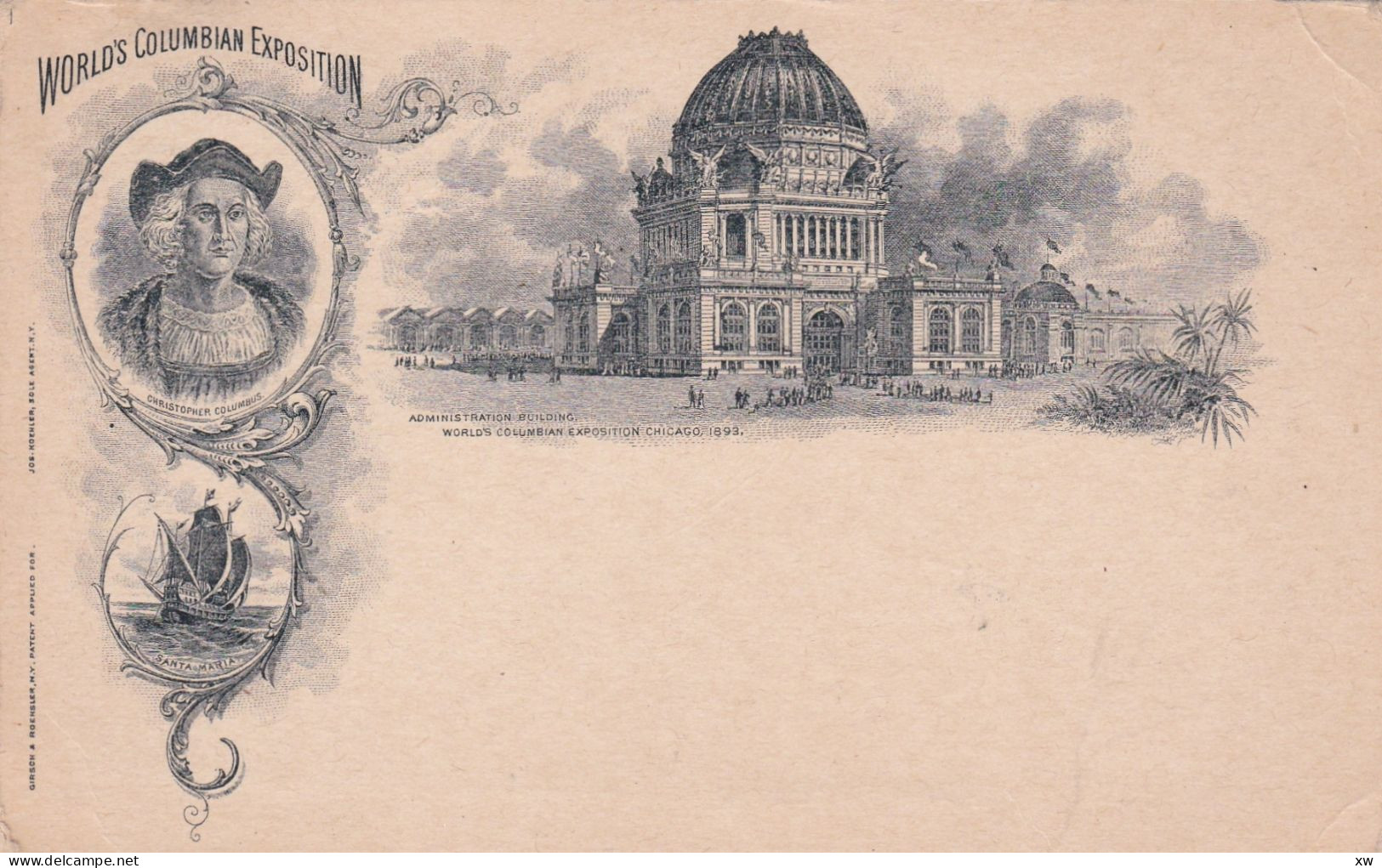 ETATS-UNIS - ILLINOIS - CHCAGO - World's Columbian Exposition 1893 - Administration Building - 27-04-24 - Chicago