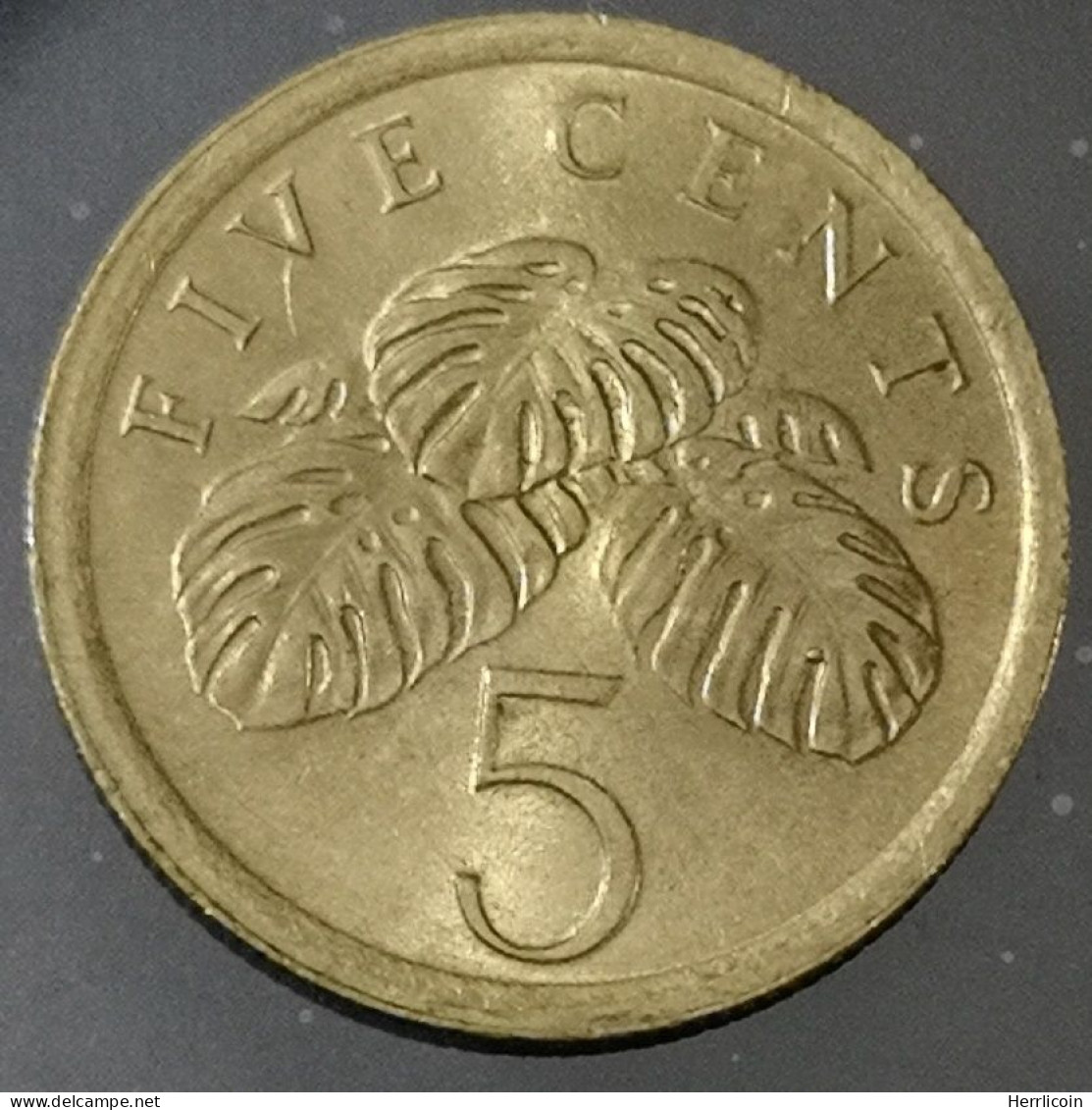 Monnaie Singapour - 1989 - 5 Cents Blason Haut - Singapore