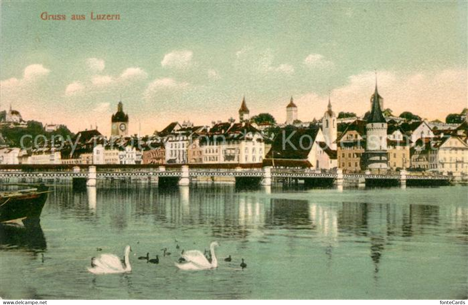 13014173 Luzern LU Ansicht Vom Vierwaldstaettersee Aus Schwaene Bruecke Luzern - Autres & Non Classés