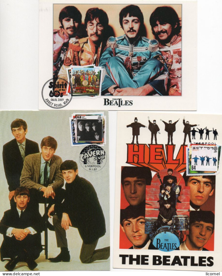 Cartes Maxi  2007 : LES BEATLES  (lot De 3 Cartes) - Autres & Non Classés