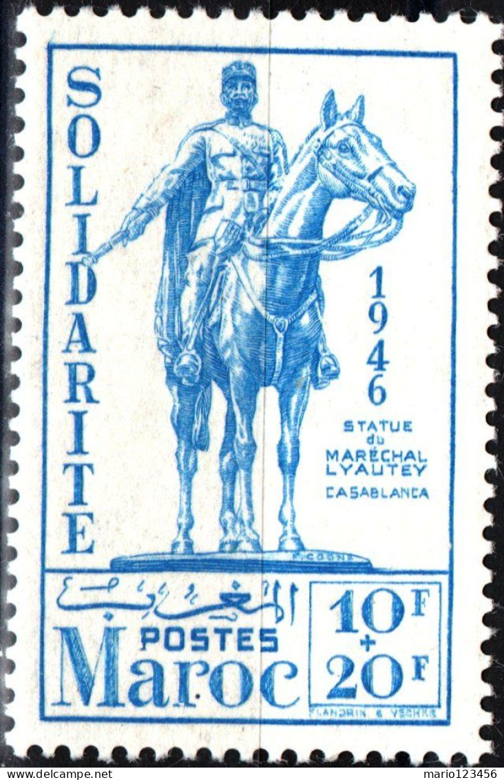 MAROCCO FRANCESE, FRENCH MOROCCO, STATUA DI LYAUTEY, 1946, NUOVI (MNH**) Scott:FR-MA B31, Yt:MA 243 - Unused Stamps