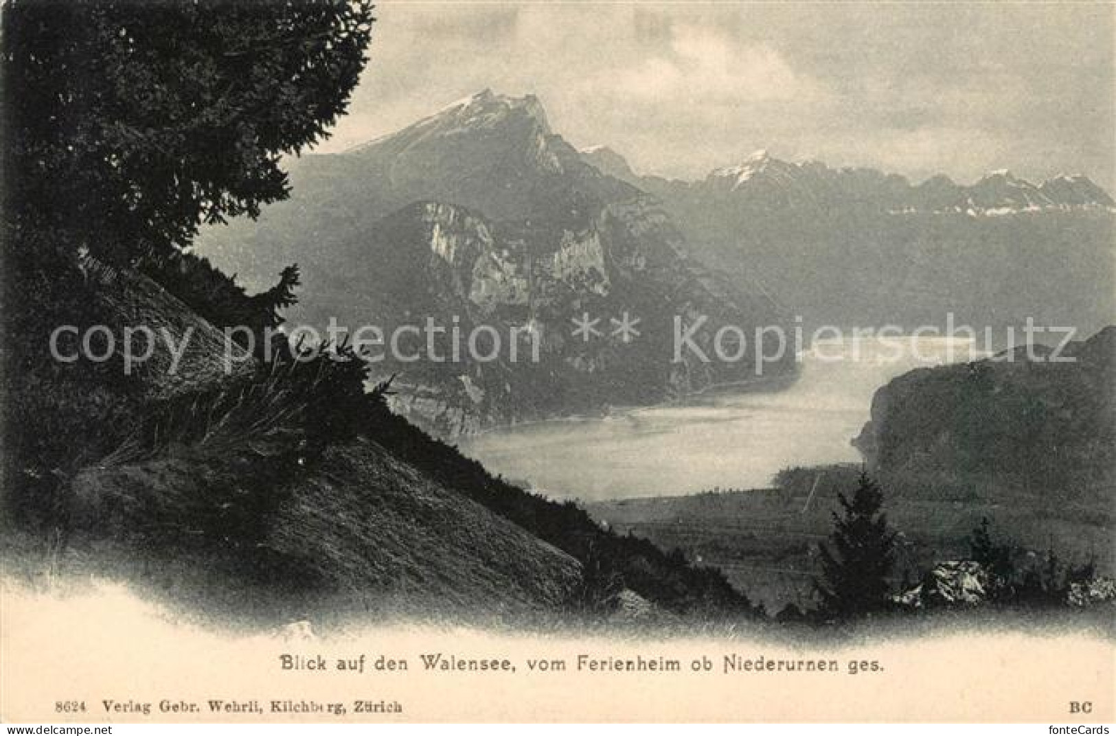 13014093 Niederurnen Blick Auf Den Walensee Vom Ferienheim Alpenpanorama Niederu - Sonstige & Ohne Zuordnung