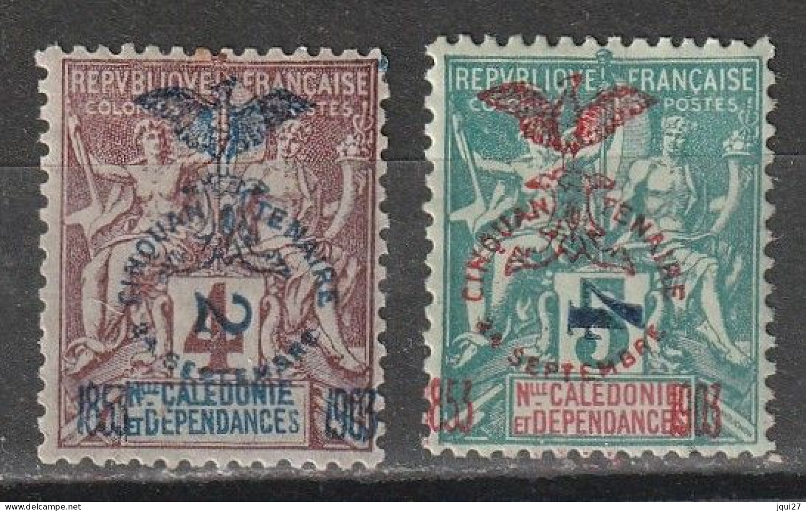 Nouvelle-Calédonie N° 82, 83 * - Unused Stamps