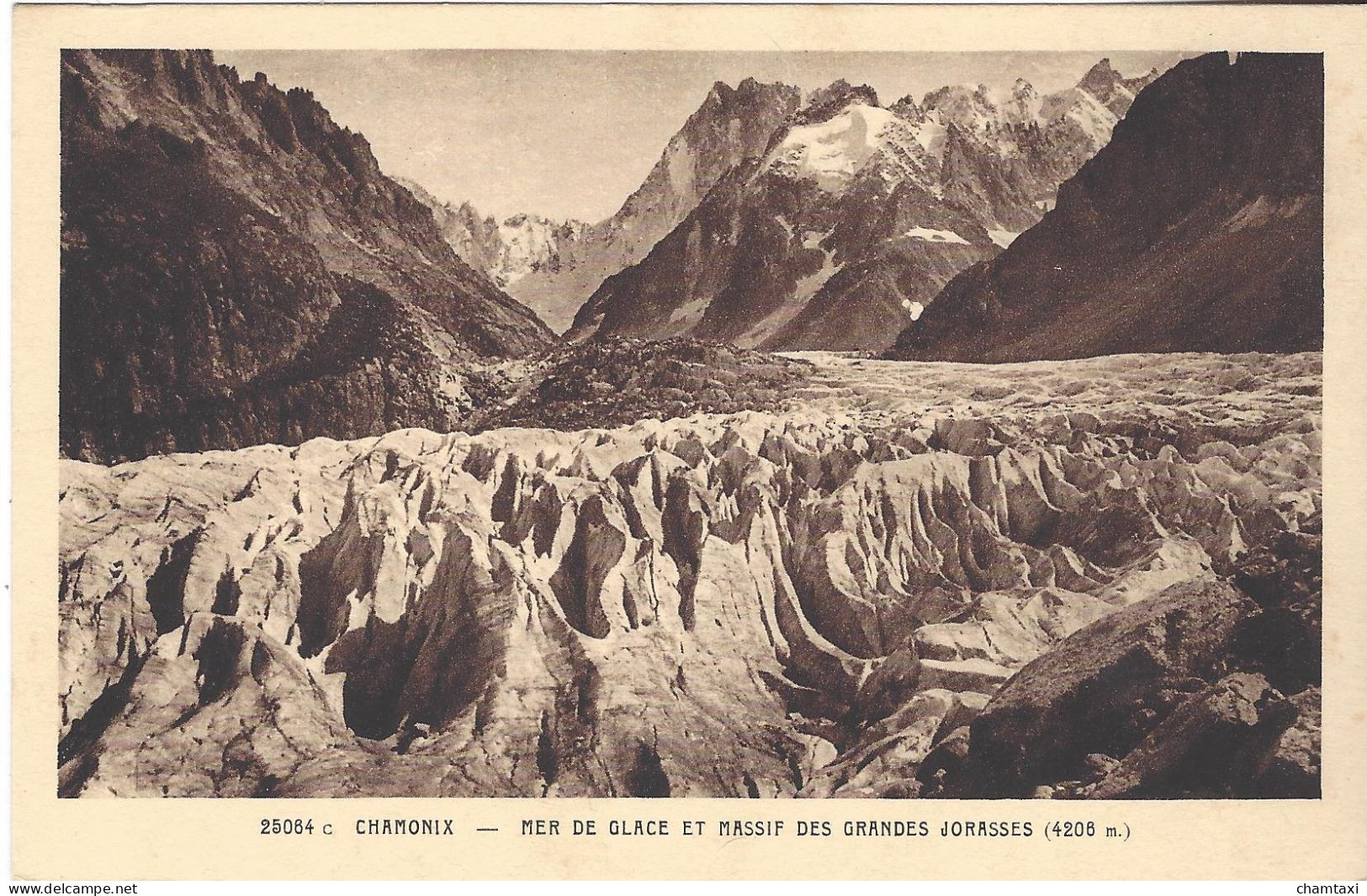 74 CHAMONIX MONT BLANC GLACIER DE LA MER DE GLACE LES GRANDES JORASSES  Editeur DORRE N° 25064 C - Chamonix-Mont-Blanc