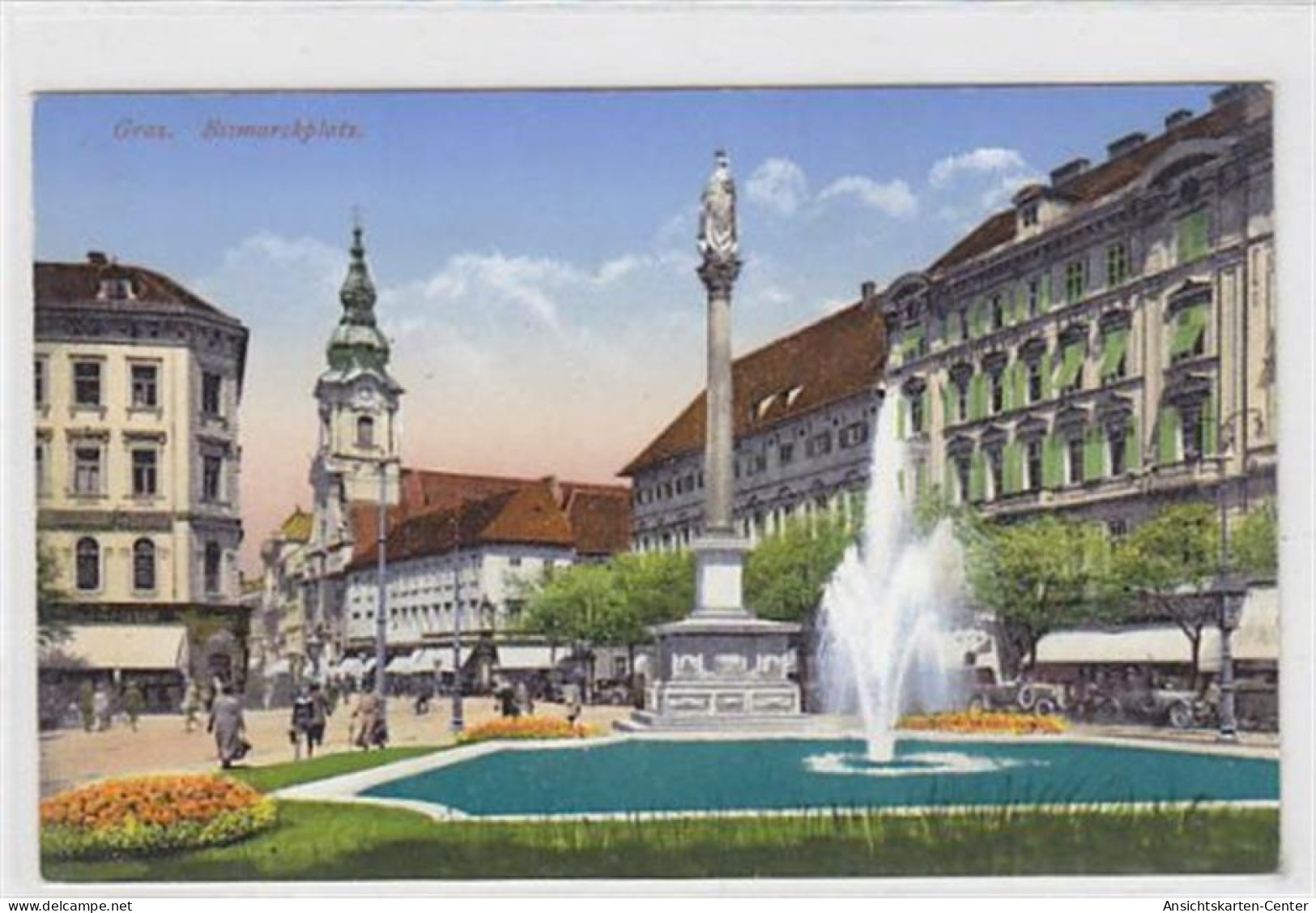 39022705 - Graz. Bismarckplatz Mit Brunnen. Ungelaufen. Gute Erhaltung. - Otros & Sin Clasificación