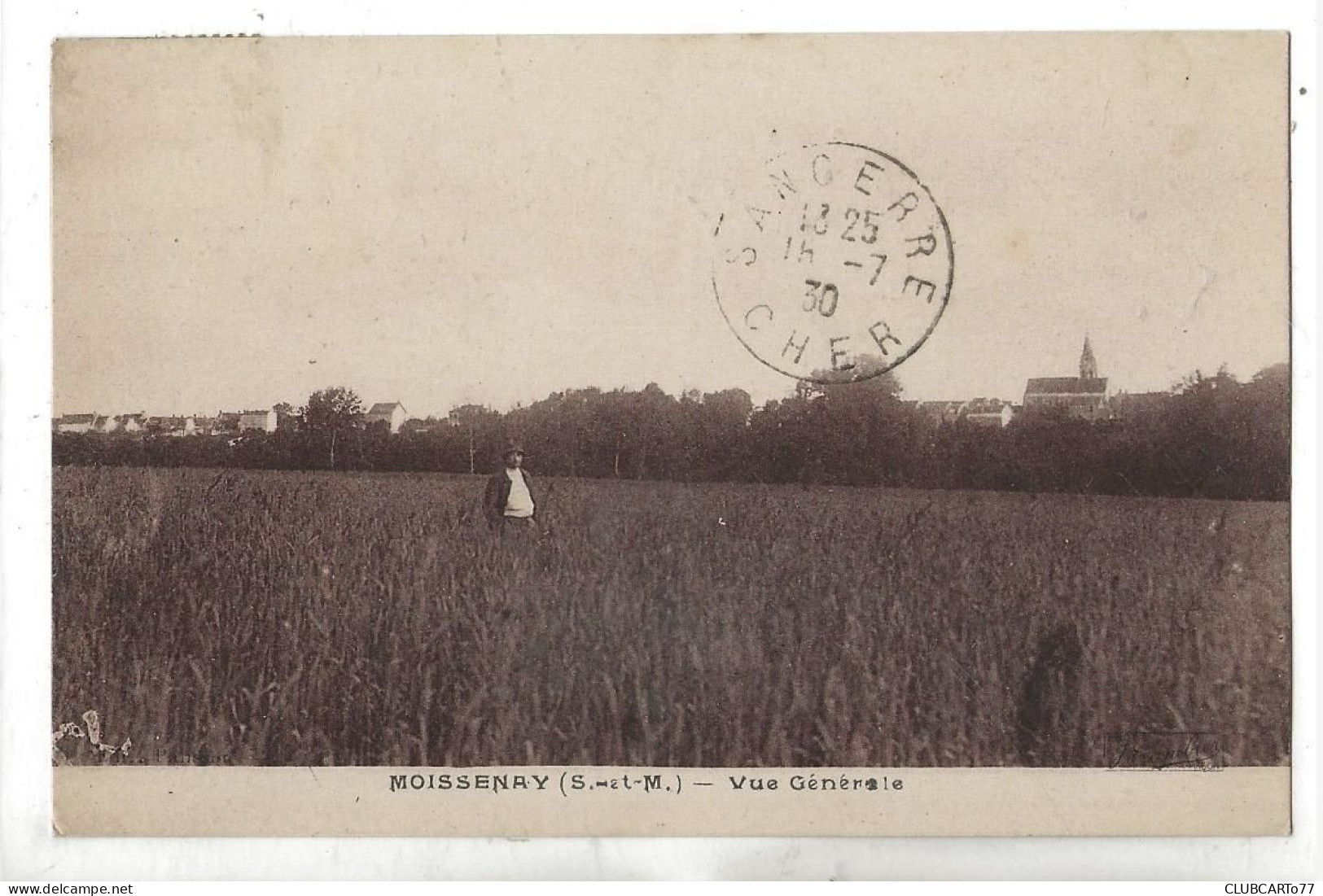 Moisenay (77) : Vue Panoramique Pris D'un Terrain De Culture En 1930 (animé) PF - Sonstige & Ohne Zuordnung