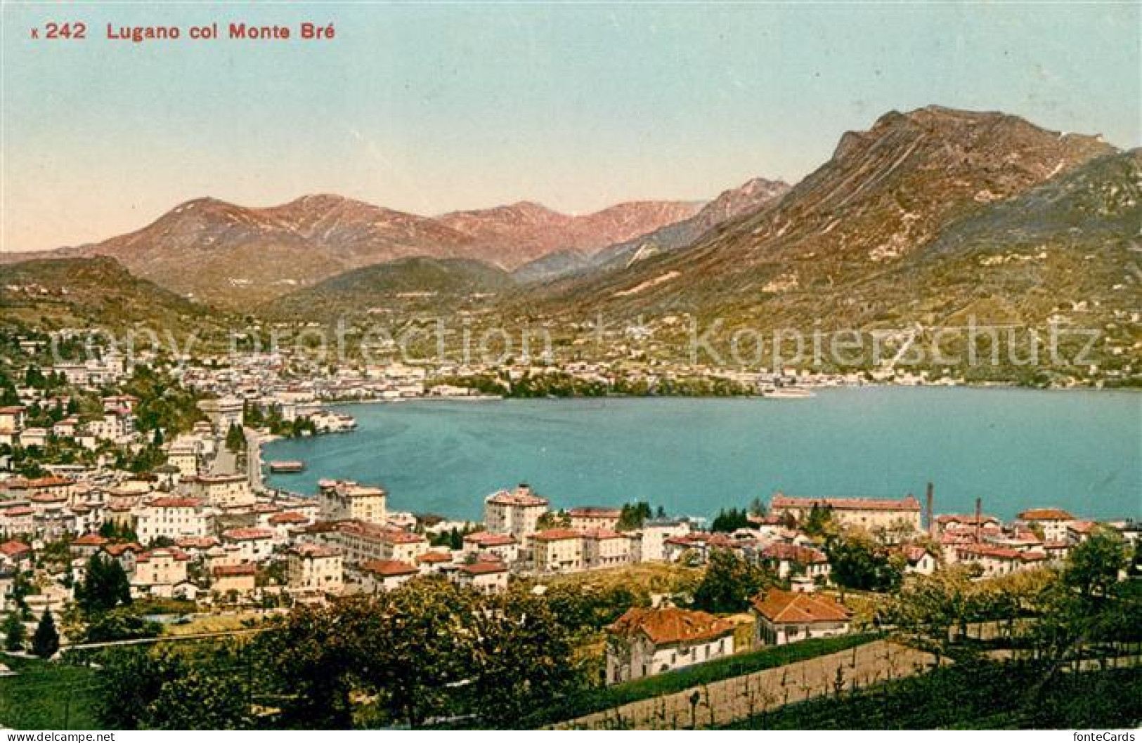 13012842 Lugano Lago Di Lugano Col Monte Bre Luganersee Lugano - Autres & Non Classés